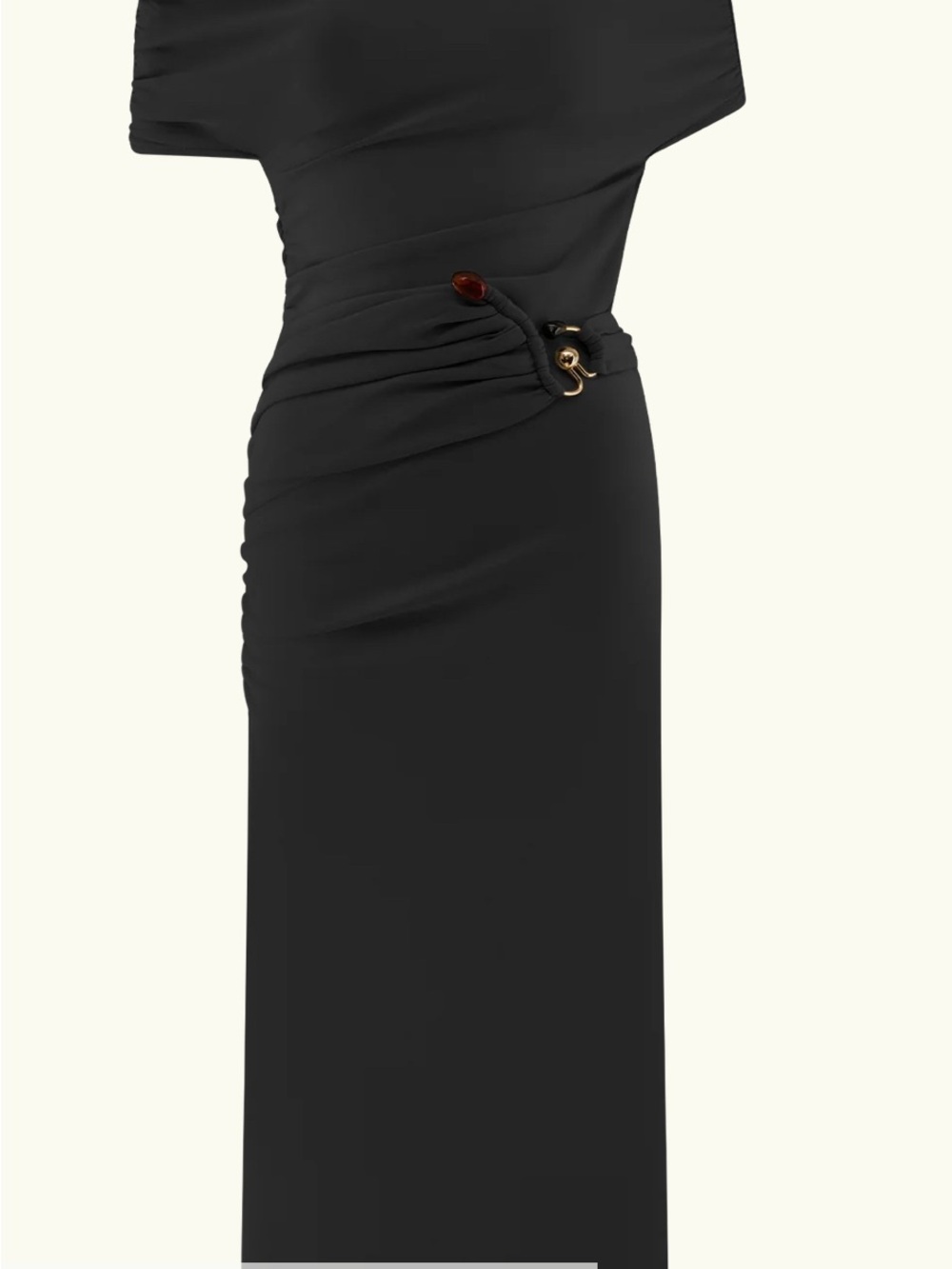 Kendra Scuba Jersey Midi Dress With Hardware - Black